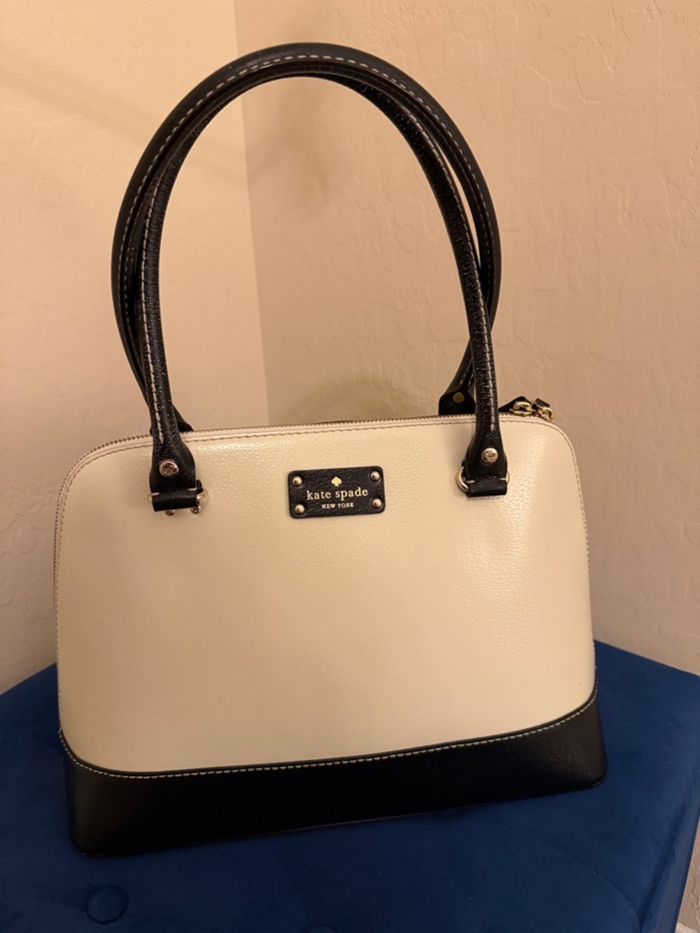 kate spade Cream and Black Dome Satchel. Brand new. Never used.